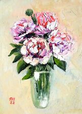 Peonies in vase Original Oil
