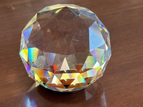 Faceted crystal paperweight - faceted,