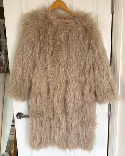 Women beige fox fur - beige,