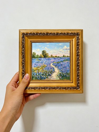 Blue flower field - blue,
