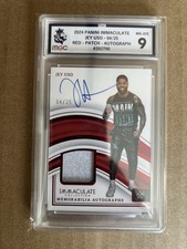 Jey Uso-2024 Panini Immaculate 04/25 -Red Patch Autograph-MGC Graded 9 Auto (10)