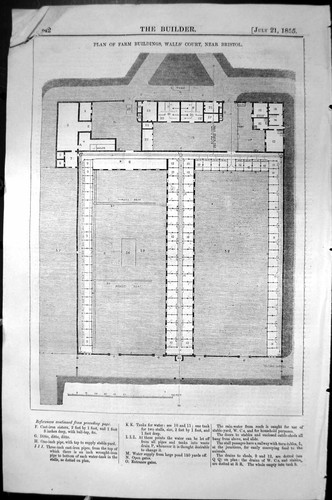 Old plan farm buildings walls - plan,