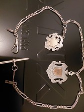 Silver Albert Chain With 2