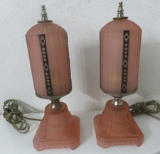 (PAIR) 1930s Houze Glass Art