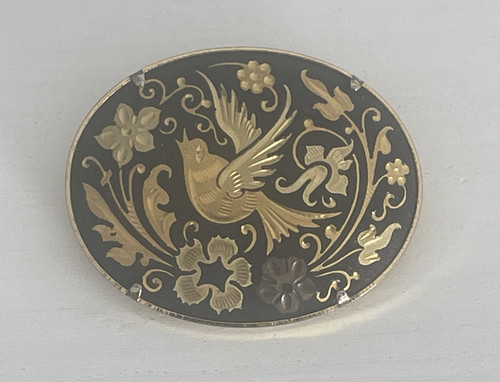 Vintage damascene black - black, enamel