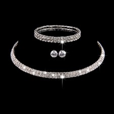 Crystal Diamante Silver Collar