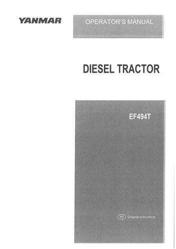 Yanmar diesel tractor - yanmar, ef494t