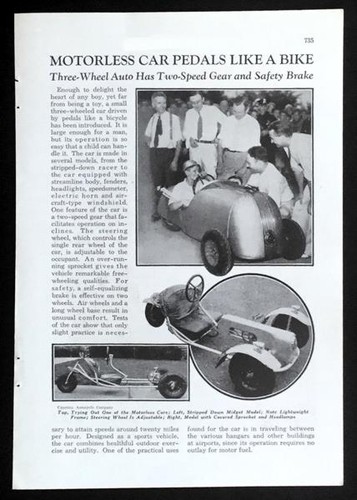 Aerocycle motorless car - aerocycle, “motorless