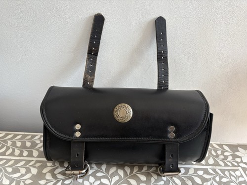 Vintage black leather bike - black,