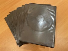 SET OF 10 DOUBLE DVD CASES BLACK 7MM SLIM SPINE