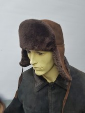 Vintage  REAL MERINO SHEEPSKIN  ushanka trapper hat size: M 56 / 57cm