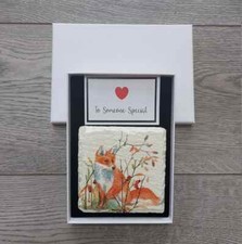 Fox Slate Coasters , Autumn