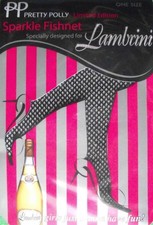Vintage Pretty Polly Lurex Fishnet Lambrini Xmas Party Tight Pantyhose Stockings