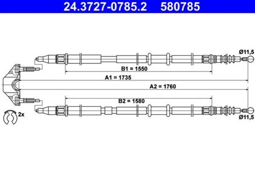 Parking brake cable ate fits - parking,