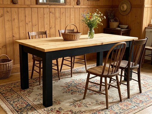 Rustic dining table solid - table.,