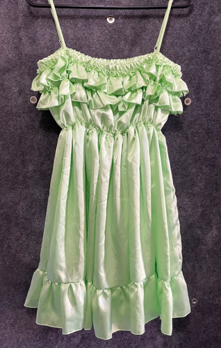 Mint satin negligee with - mint,
