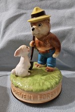 Vintage Smokey The Bear With Bunny Music Box