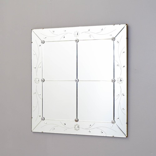 Mid century frameless mirror - mid-century,