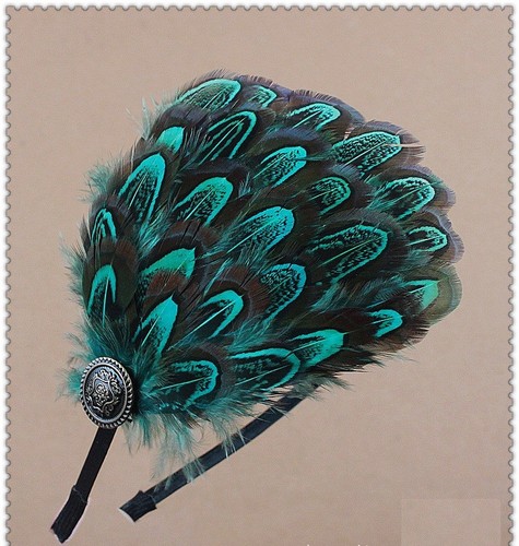 1920 deco gorgeous feather - 1920's,