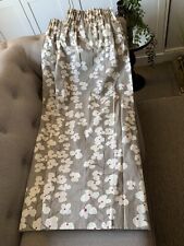 John Lewis Beige & White Floral Pencil Pleat Curtains 100% Cotton 86 x 52" Drop