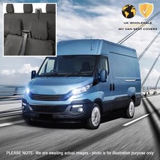 IVECO DAILY FRONT & REAR TAILORED SEAT COVERS (2014-2022) BLACK 235 667