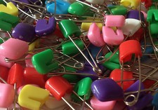 MIXED COLOURED BABY NAPPY DIAPER CLOTH PINS 40MM SAFETY PINS NAPPIES CRAFT CLIPS