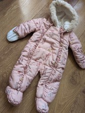 Cute Snowsuit 3-6m - EXCELLENT - baby girl - floral all-in-one coat ,