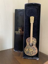Damascene Gold Plated Spanish mini Guitar by Midas of Toledo Spain 12cm No Stand