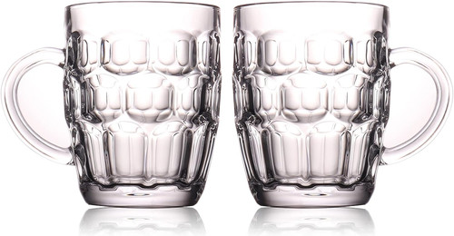 Pint dimpled beer mug set - 1,