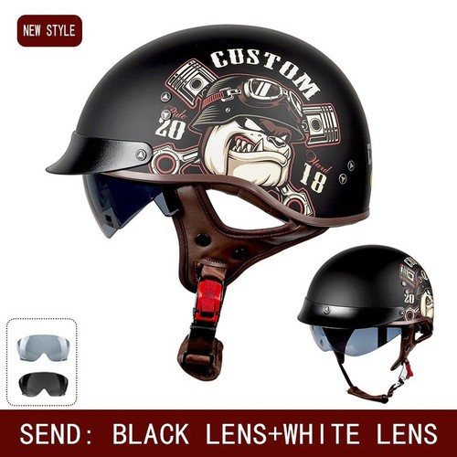 Round open face helmet - open,