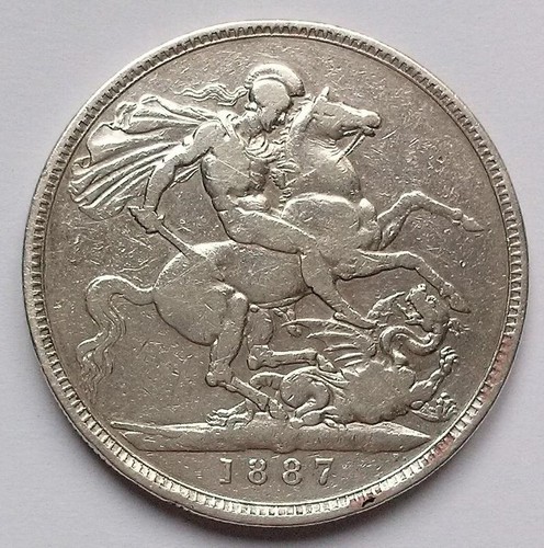 1887 crown silver - silver, coin