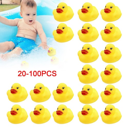 100x yellow rubber ducks - yellow,