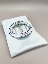 BELLE EPOQUE 900 SILVER & ENAMEL BELT BUCKLE, SH or HS, FRANCE, c.1890-1910