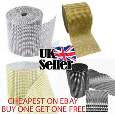 Sparkly Diamante Effect Ribbon In Gold Colour Trim Sewing Wedding Crafts UK