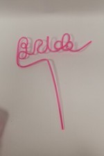 Novelty Bride hen night Straws  in pink x 12 per pack