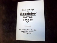 RIDERS HINTS & TIPS MANUAL FOR ALL EXCELSIOR MODELS 1933-34 EXC02/A5