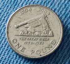 Old One Pound Coin £1 GIBRALTAR ?? The Great Siege 1779-1783, 2004 Rare COIN 
