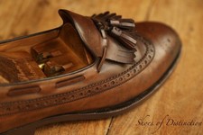 Gucci Brown Leather Tasselled Fringed Brogue Shoes Loafers Mens UK 8.5 US 9.5