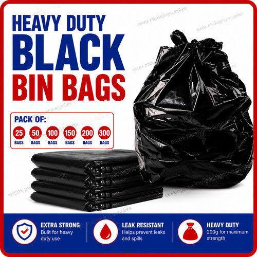 Black bin bags - black, refuse