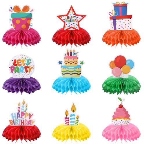 9pcs colorful birthday - colorful,