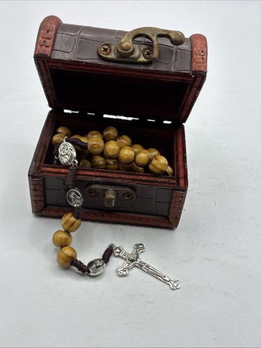 Catholic olive wood rosary - olive,