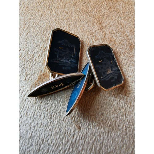Vintage damascene cufflinks