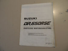Suzuki DR 650 RSE 1996 Model Year Workshop Manual Supplement Booklet
