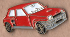 RENAULT 5 GT Turbo Red Metal & Enamel  Lapel Pin Collectable Badge (52)