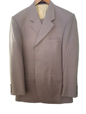 Mens (VGC) Crombie Super 120’s 2 Piece Suit, Size 40S, Beige, Wool & Cashmere 