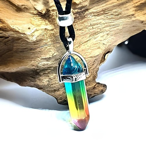 Aura rainbow pendant necklace - aura,