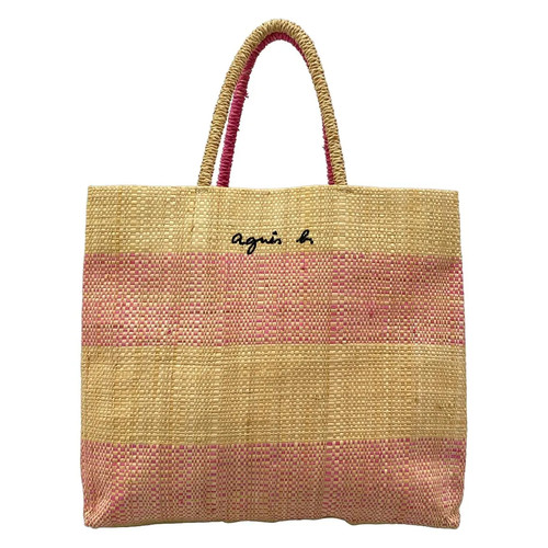 Agnes beige pink raffia - -,