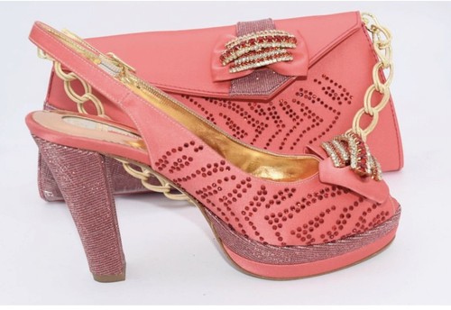 Coral italian matching shoes - coral,