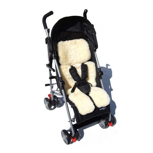 Baby sheepskin stroller - sheepskin, padded