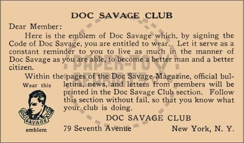 Doc savage club - savage,